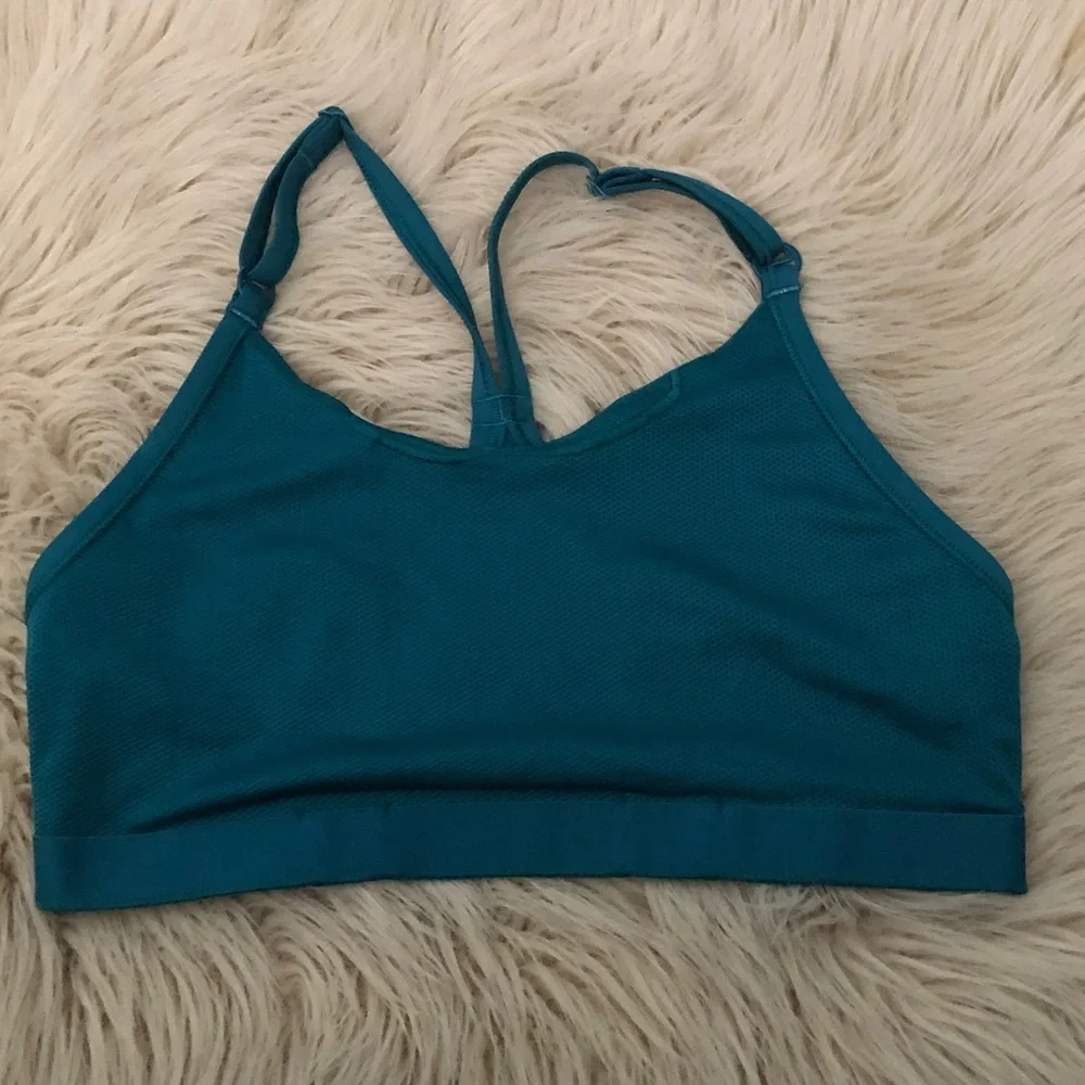 NIKE Yoga Dri-FIT Indy Teal Sports Bra | M